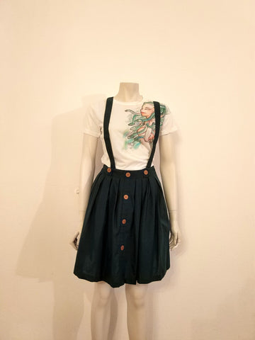 Green skirt with suspenders - Nili`s