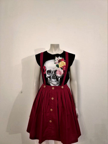 Red skirt with suspenders - Nili`s