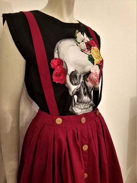 Red skirt with suspenders - Nili`s
