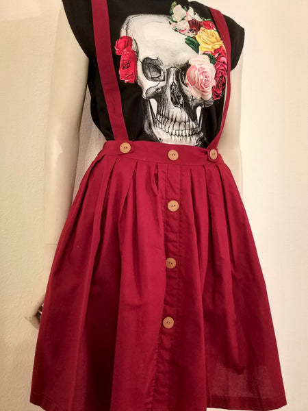 Red skirt with suspenders - Nili`s