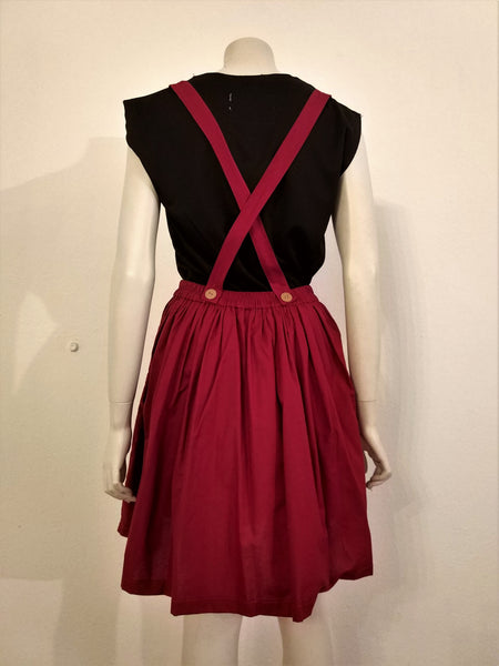 Red skirt with suspenders - Nili`s