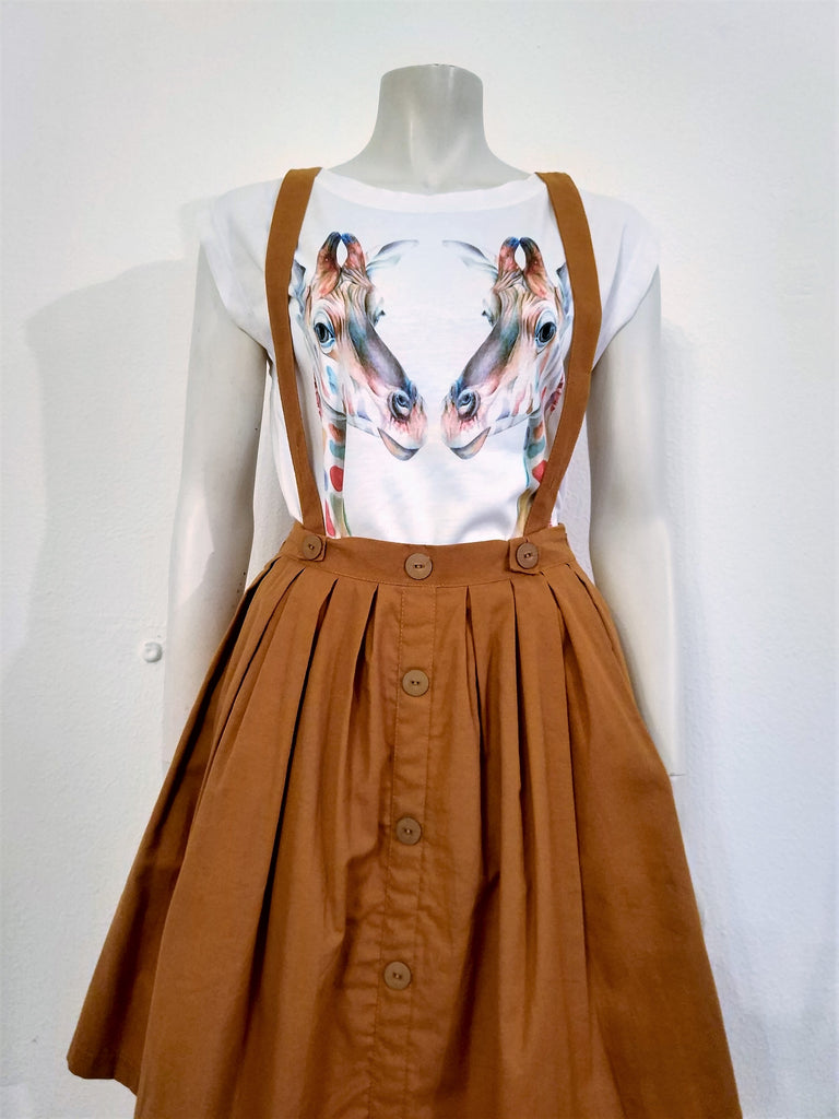 Yellow skirt with suspenders Nili s