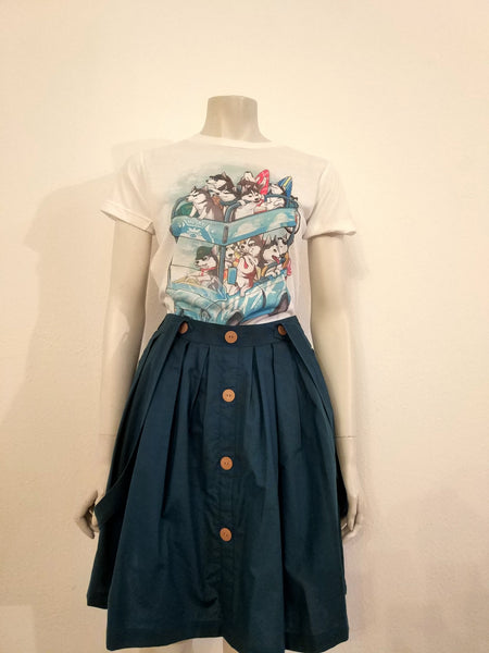 Blue skirt with suspenders - Nili`s
