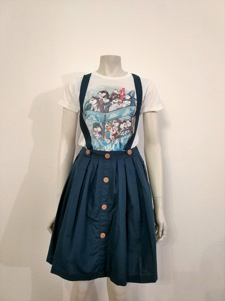 Blue skirt with suspenders - Nili`s