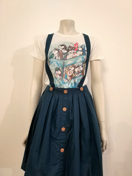 Blue skirt with suspenders - Nili`s