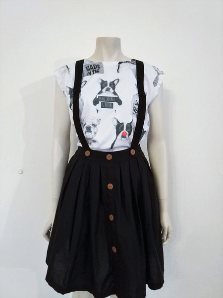 Black skirt with suspenders - Nili`s